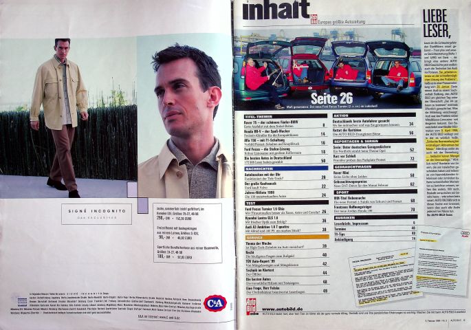 Inhaltsverzeichnis Auto Bild 05/1999