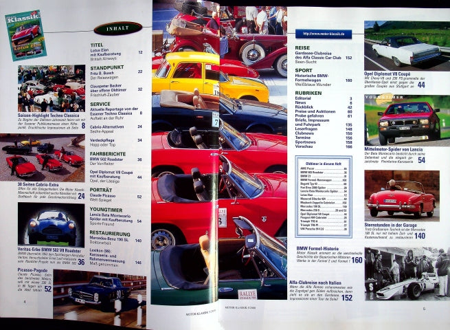 Inhaltsverzeichnis Motor Klassik 05/2000