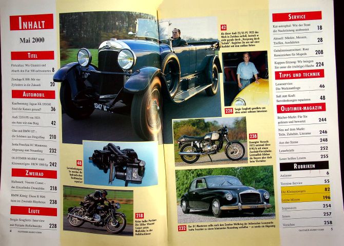 Inhaltsverzeichnis Oldtimer Markt 05/2000