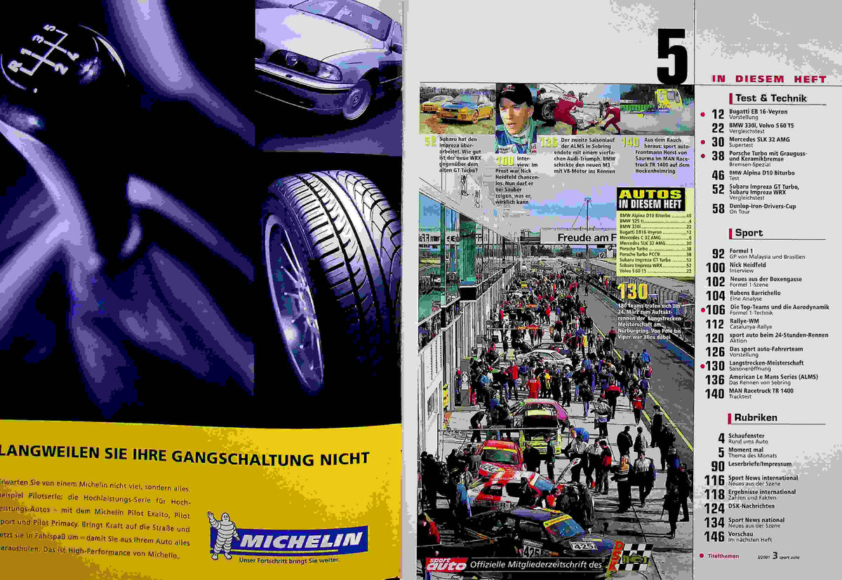 Inhaltsverzeichnis Sport Auto 05/2001