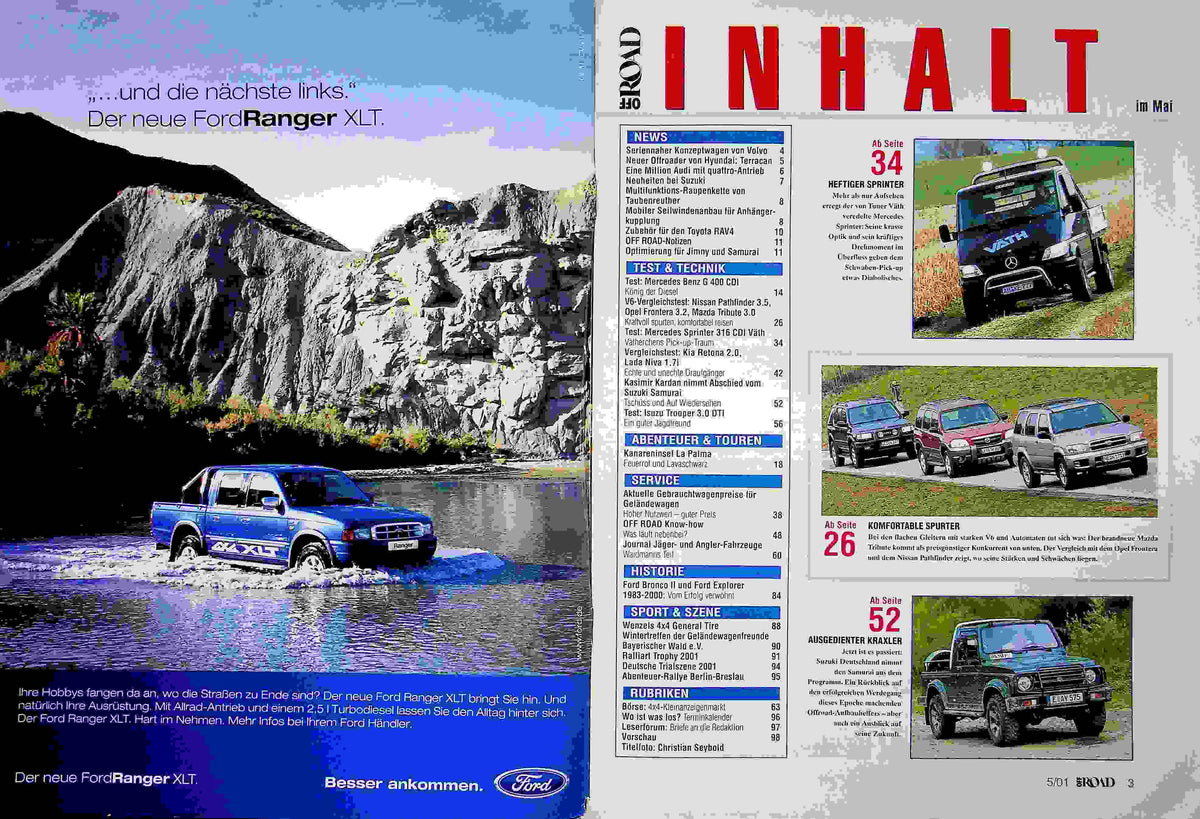 Inhaltsverzeichnis Offroad 05/2001