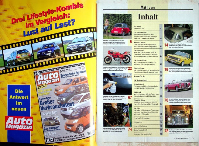 Inhaltsverzeichnis Oldtimer Praxis 05/2001