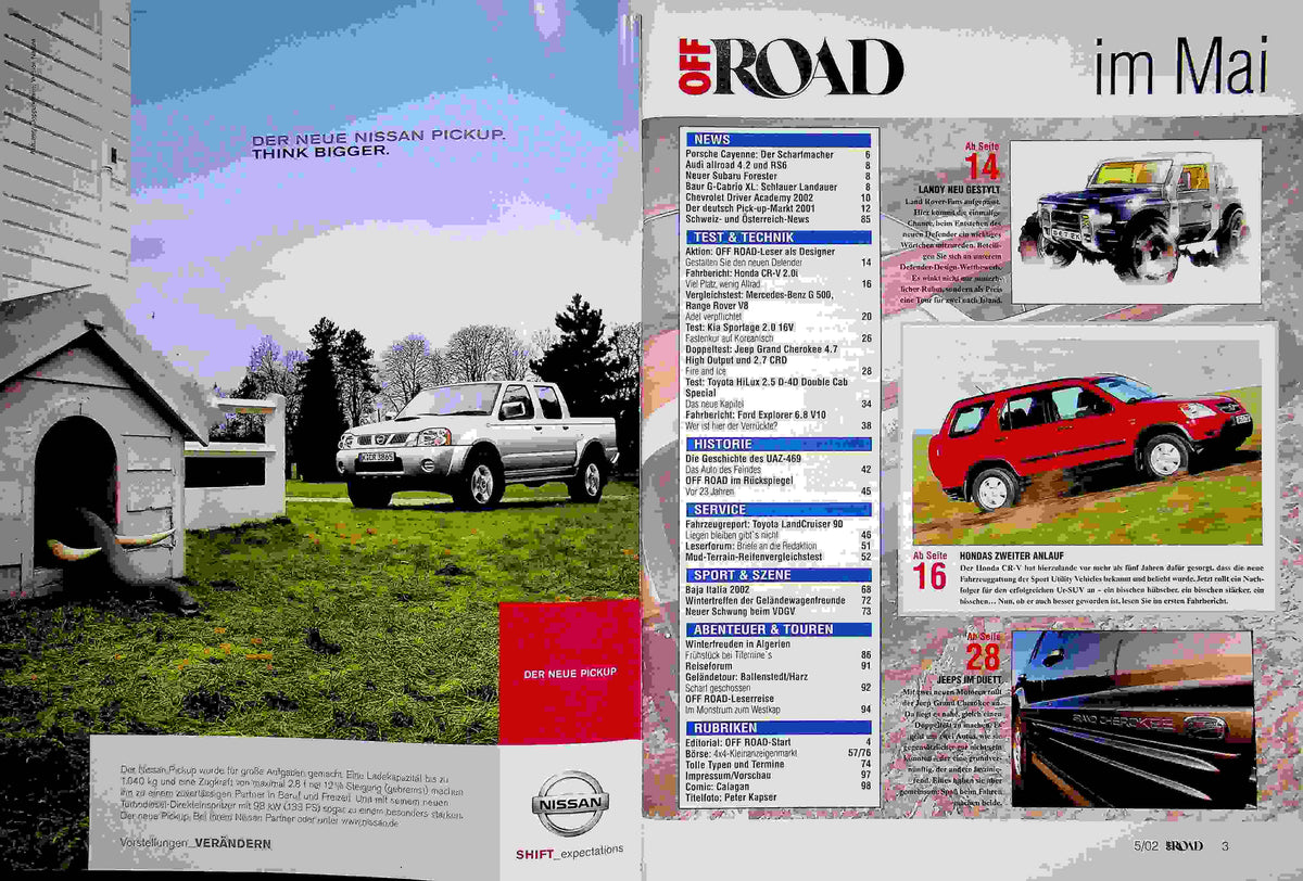 Inhaltsverzeichnis Offroad 05/2002