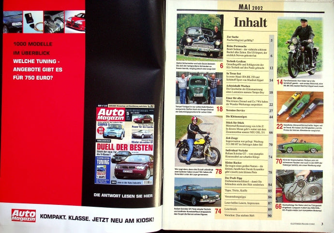 Inhaltsverzeichnis Oldtimer Praxis 05/2002