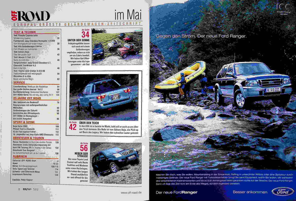 Inhaltsverzeichnis Offroad 05/2003