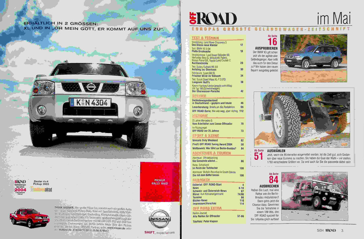 Inhaltsverzeichnis Offroad 05/2004