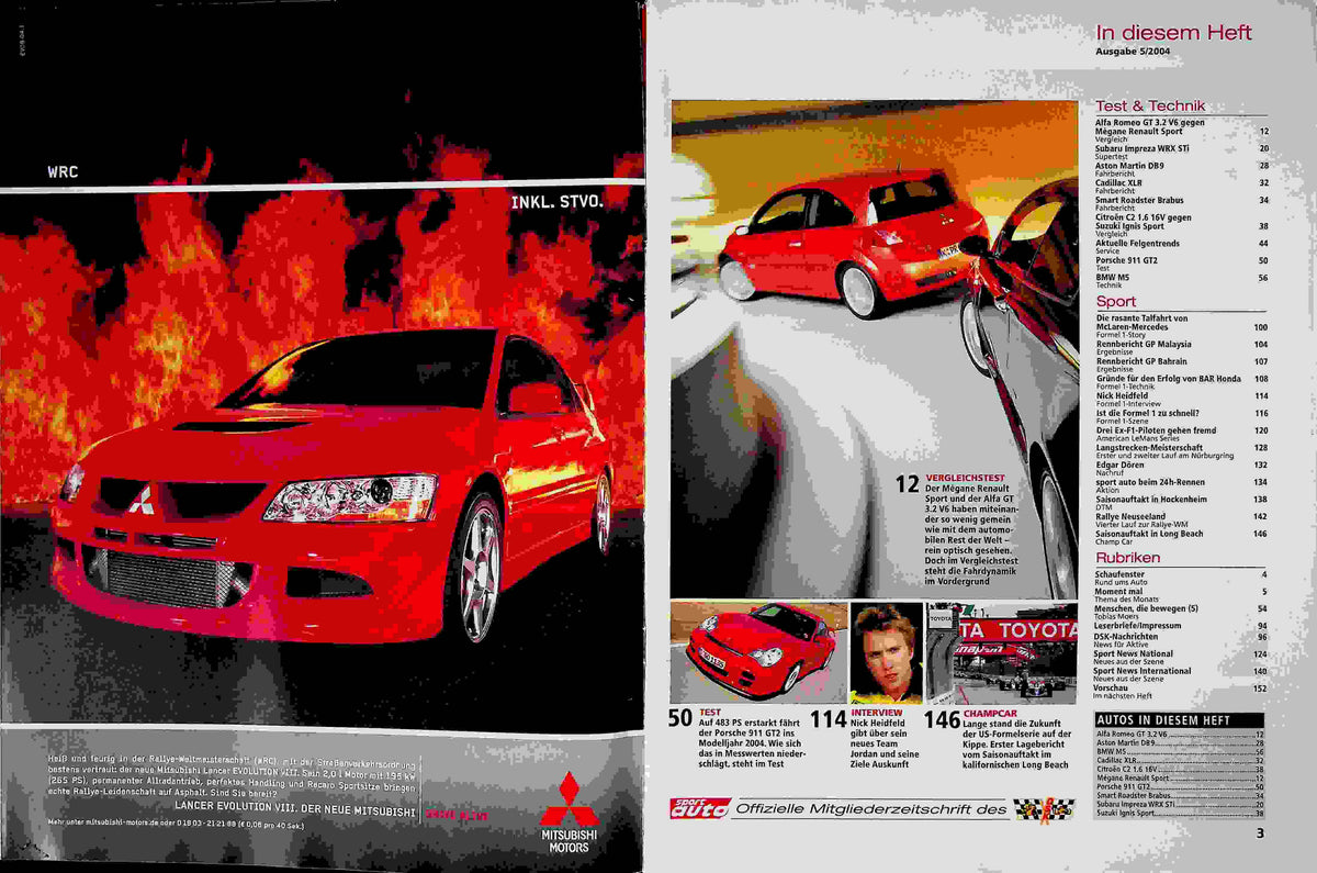 Inhaltsverzeichnis Sport Auto 05/2004