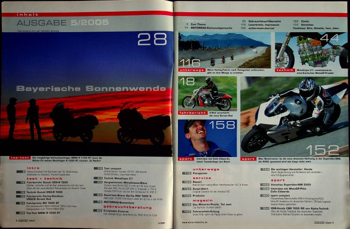 Inhaltsverzeichnis Motorrad 05/2005