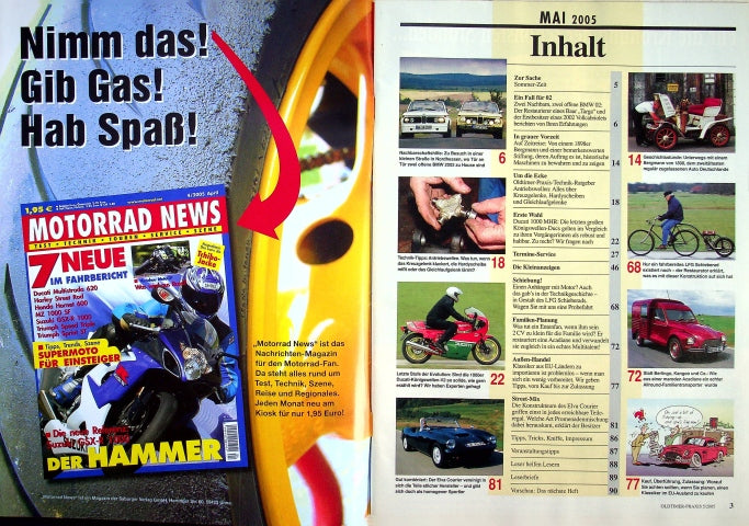 Inhaltsverzeichnis Oldtimer Praxis 05/2005