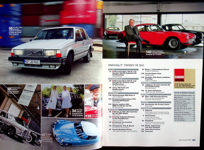 Inhaltsverzeichnis Motor Klassik 05/2005