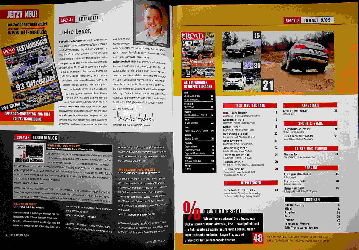 Inhaltsverzeichnis Offroad 05/2009