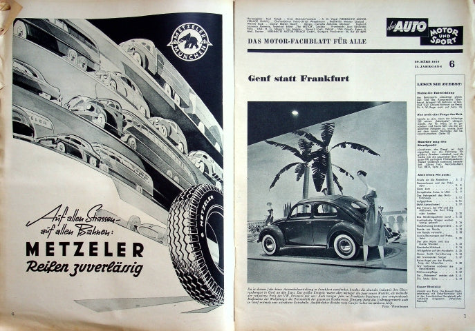 Inhaltsverzeichnis Auto Motor und Sport 06/1954