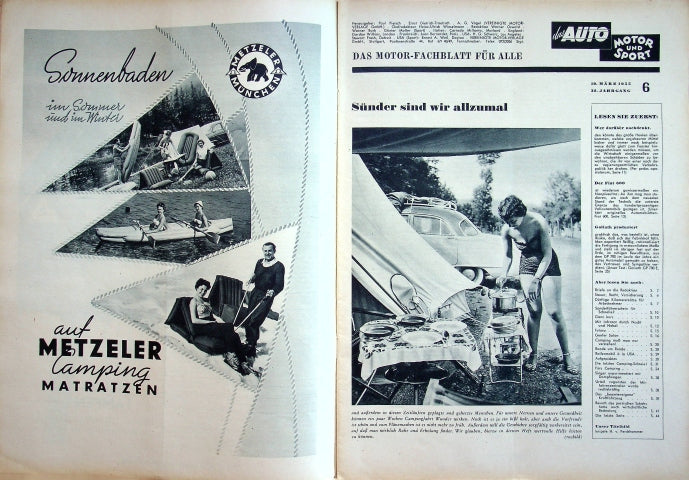 Inhaltsverzeichnis Auto Motor und Sport 06/1955