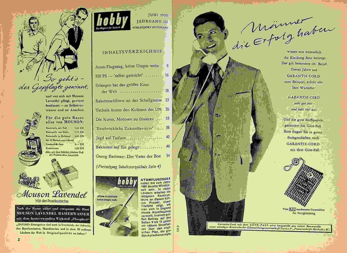 Inhaltsverzeichnis Hobby 06/1955