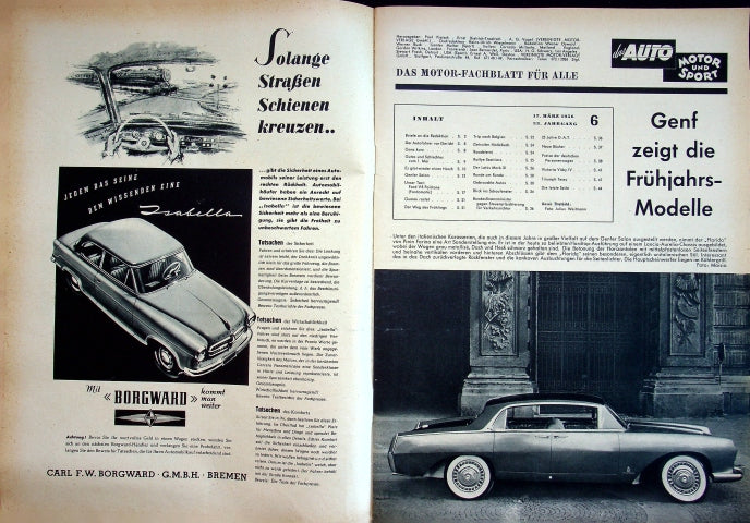 Inhaltsverzeichnis Auto Motor und Sport 06/1956