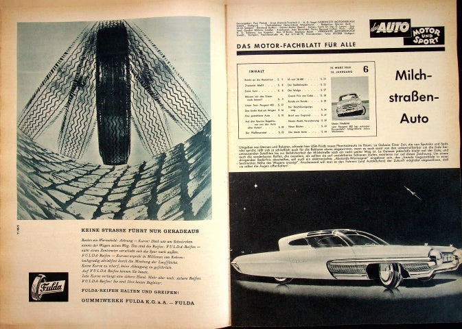 Inhaltsverzeichnis Auto Motor und Sport 06/1958