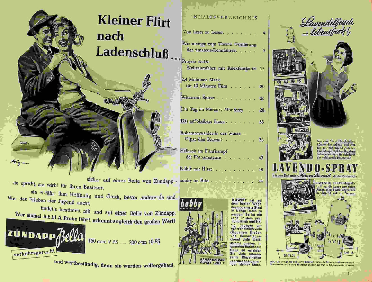 Inhaltsverzeichnis Hobby 06/1958
