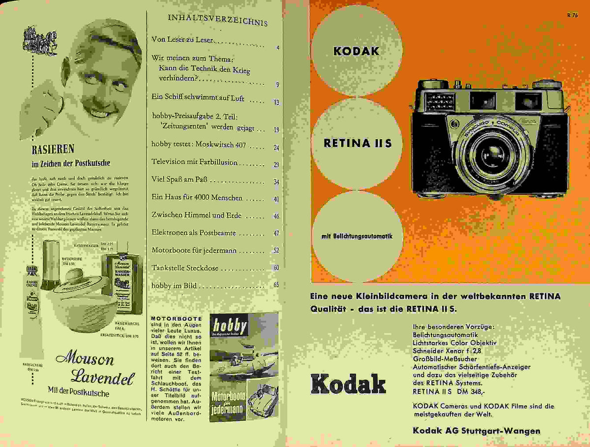 Inhaltsverzeichnis Hobby 06/1959