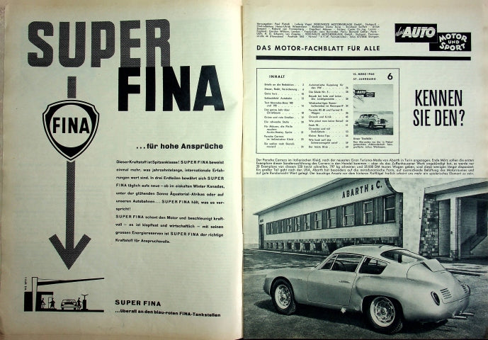 Inhaltsverzeichnis Auto Motor und Sport 06/1960