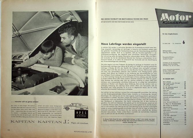Inhaltsverzeichnis Motor Rundschau 06/1960