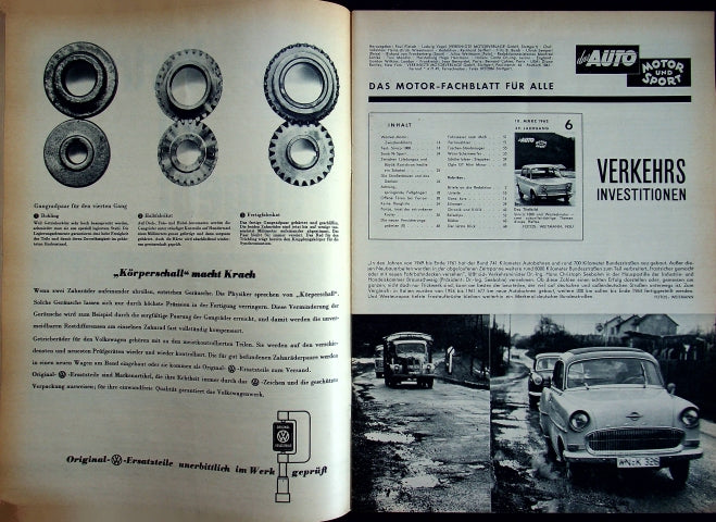 Inhaltsverzeichnis Auto Motor und Sport 06/1962