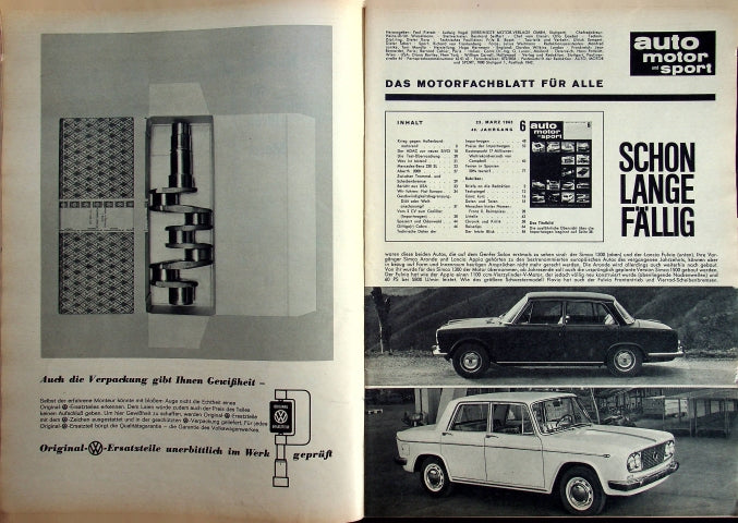 Inhaltsverzeichnis Auto Motor und Sport 06/1963