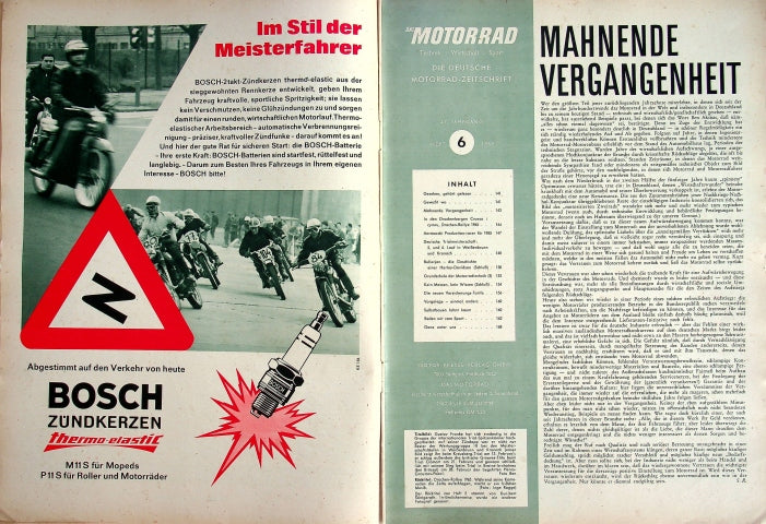 Inhaltsverzeichnis Motorrad 06/1965