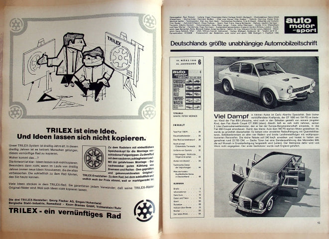 Inhaltsverzeichnis Auto Motor und Sport 06/1966
