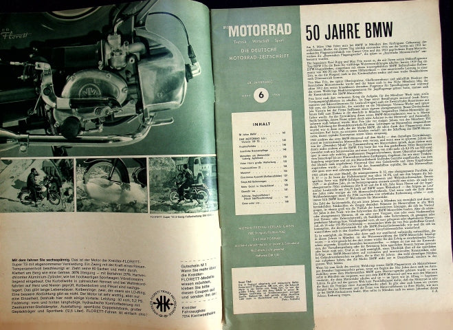 Inhaltsverzeichnis Motorrad 06/1966