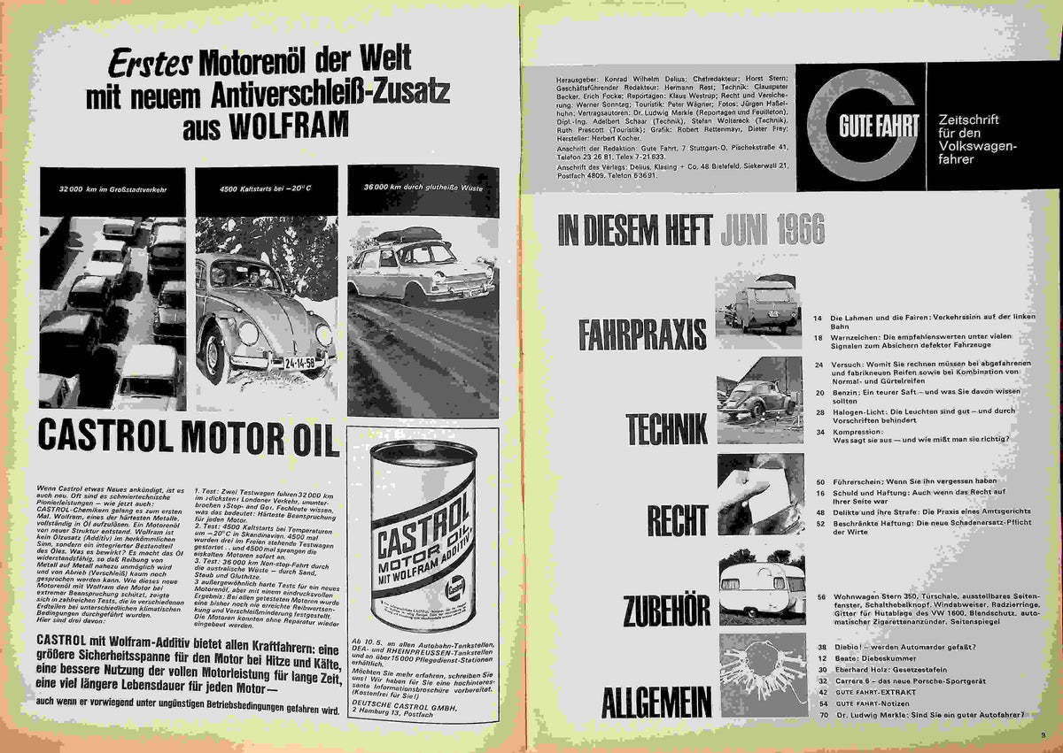 Inhaltsverzeichnis Gute Fahrt 06/1966