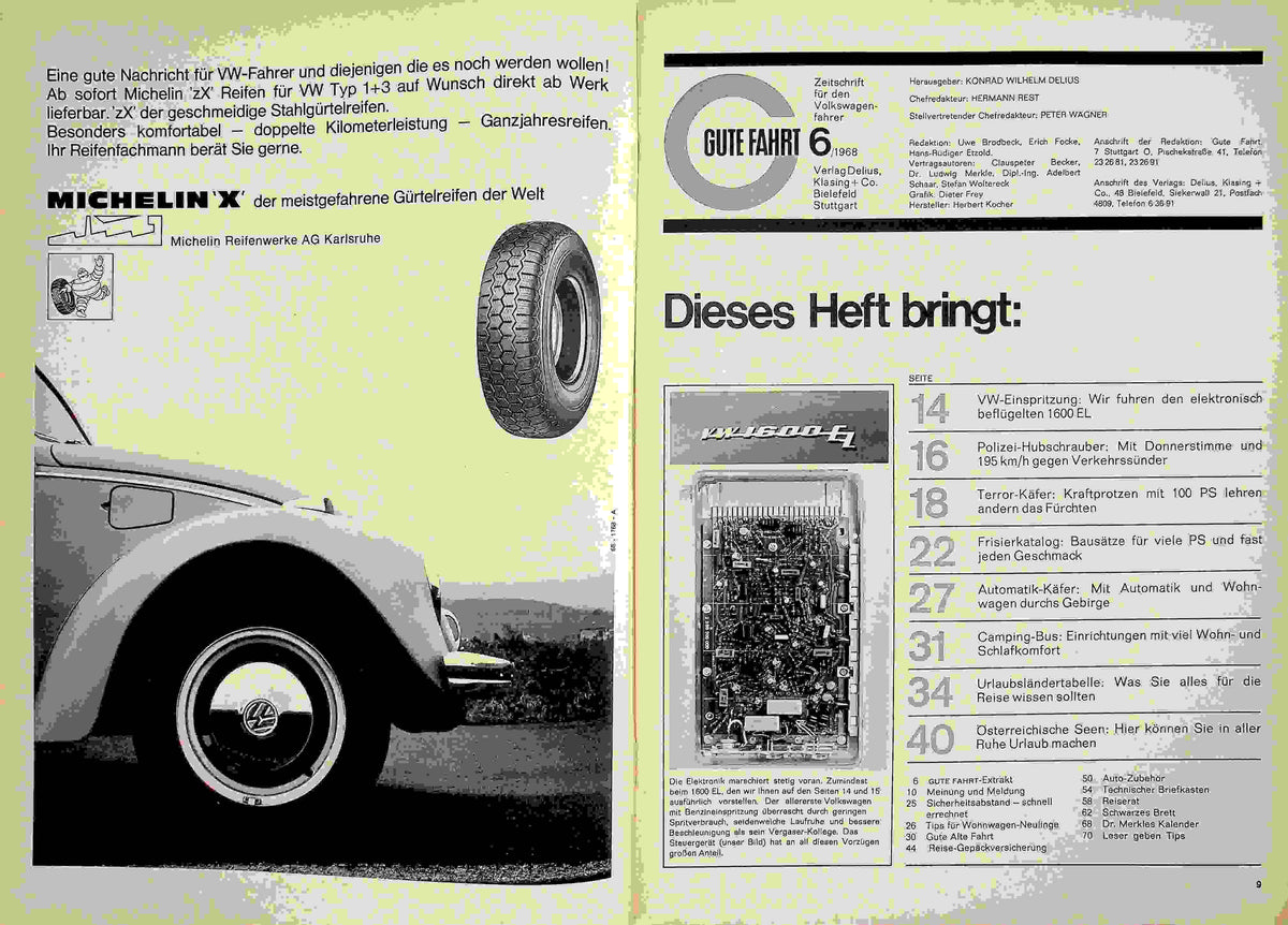 Inhaltsverzeichnis Gute Fahrt 06/1968