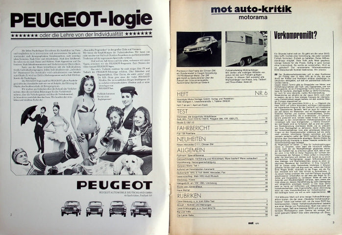 Inhaltsverzeichnis MOT 06/1970