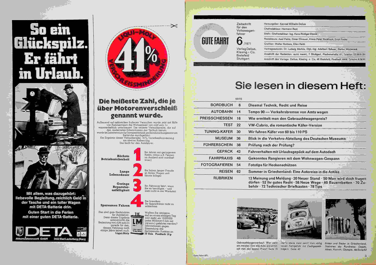 Inhaltsverzeichnis Gute Fahrt 06/1971
