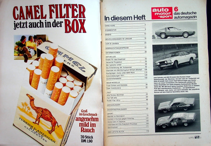 Inhaltsverzeichnis Auto Motor und Sport 06/1972