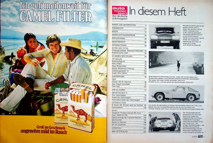 Inhaltsverzeichnis Auto Motor und Sport 06/1973
