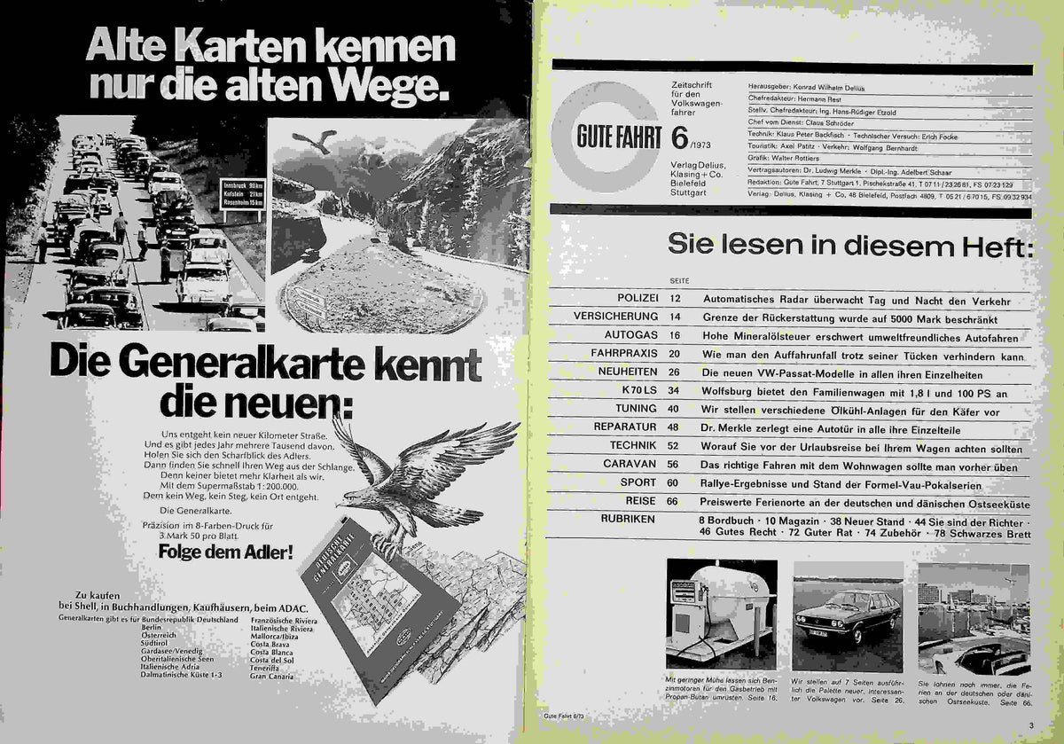 Inhaltsverzeichnis Gute Fahrt 06/1973