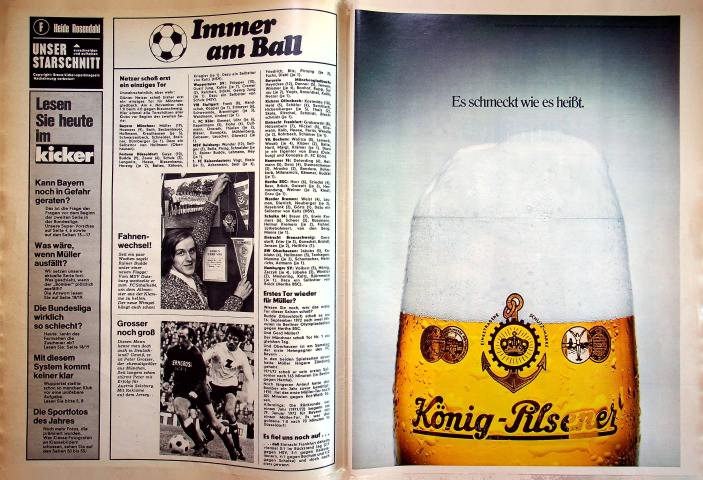 Inhaltsverzeichnis Kicker 06/1973