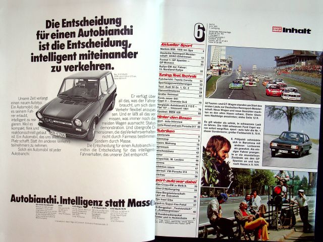 Inhaltsverzeichnis Sport Auto 06/1975