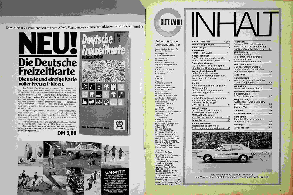Inhaltsverzeichnis Gute Fahrt 06/1975