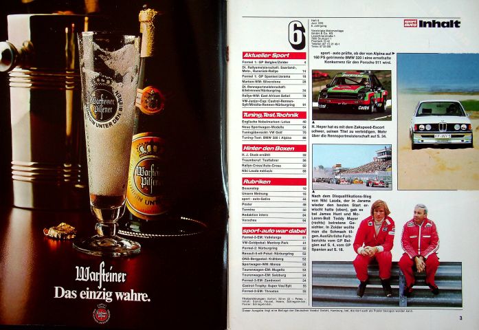 Inhaltsverzeichnis Sport Auto 06/1976