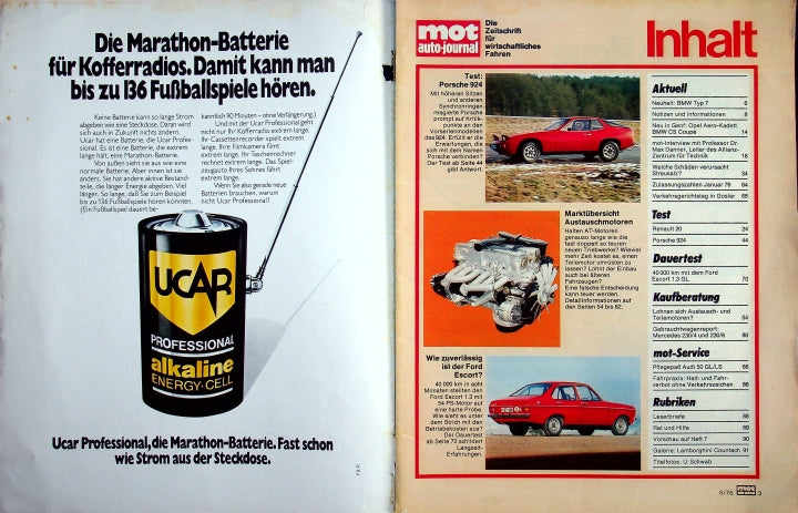 Inhaltsverzeichnis MOT 06/1976