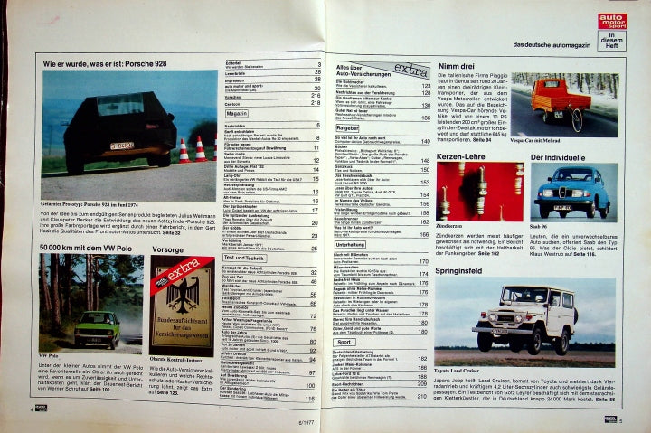 Inhaltsverzeichnis Auto Motor und Sport 06/1977