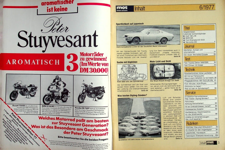 Inhaltsverzeichnis MOT 06/1977