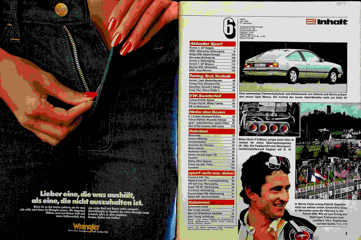 Inhaltsverzeichnis Sport Auto 06/1978