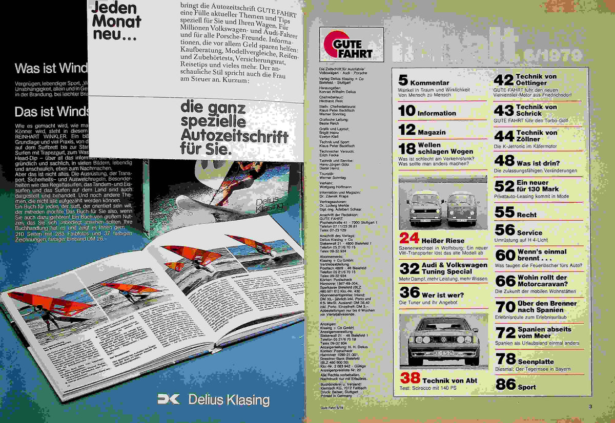 Inhaltsverzeichnis Gute Fahrt 06/1979