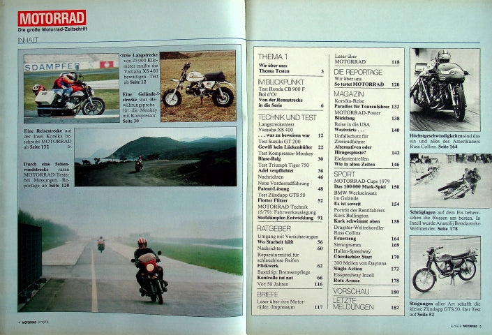 Inhaltsverzeichnis Motorrad 06/1979