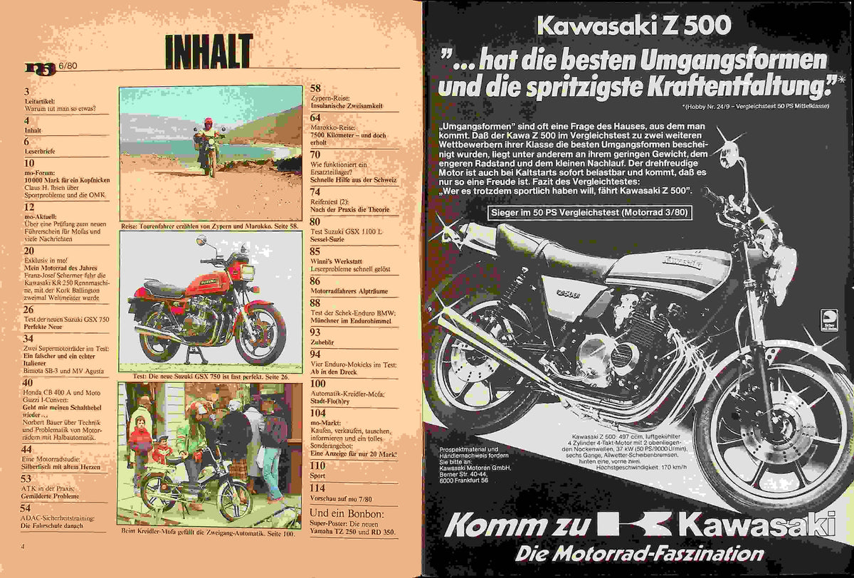 Inhaltsverzeichnis MO Magazin 06/1980