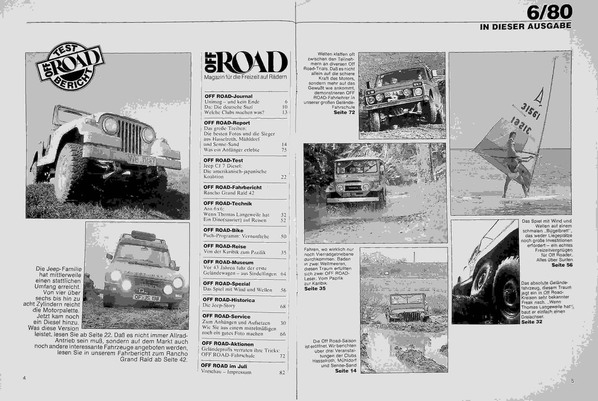 Inhaltsverzeichnis Offroad 06/1980