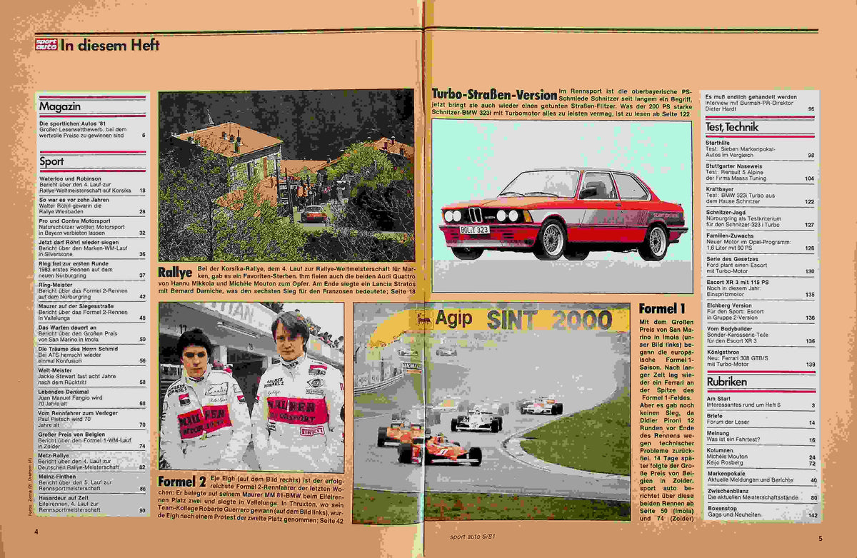 Inhaltsverzeichnis Sport Auto 06/1981