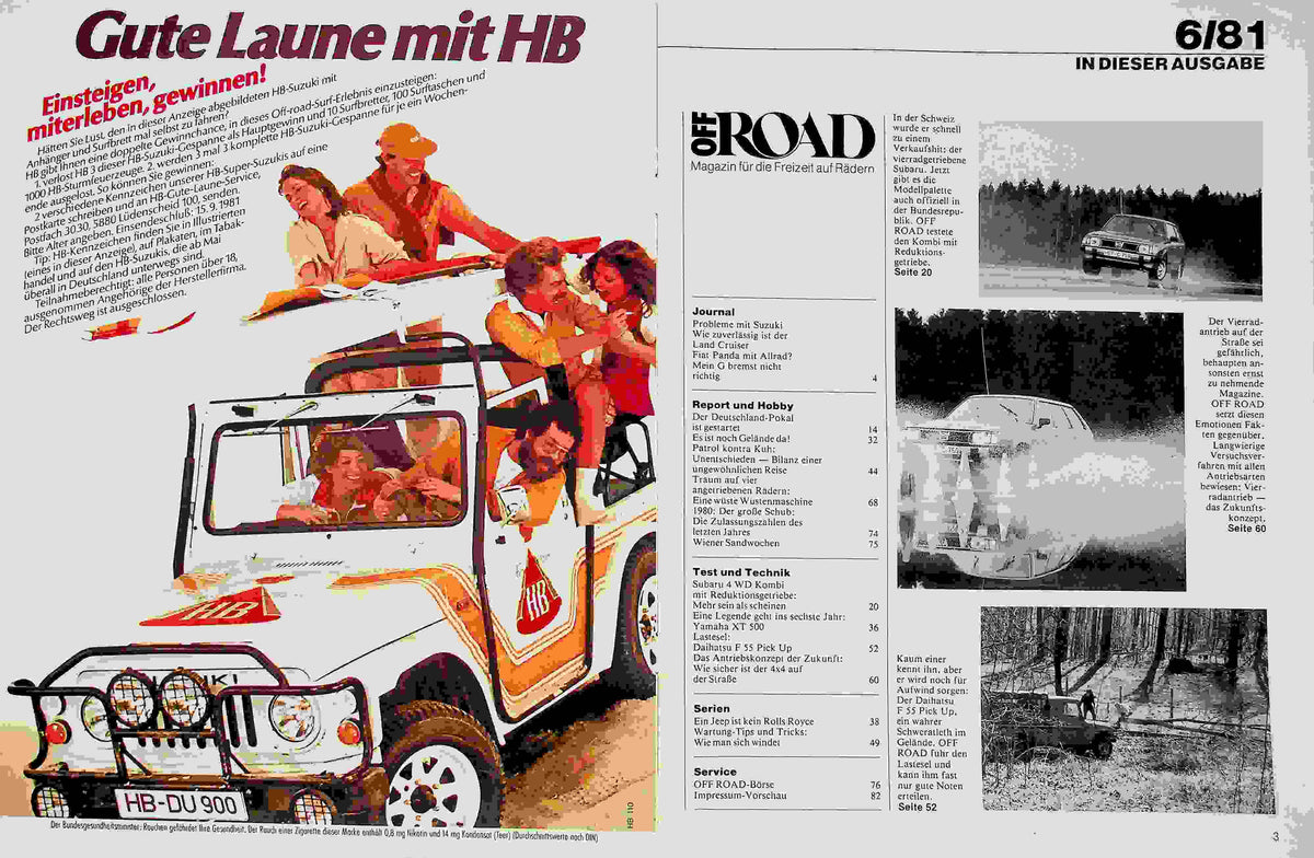 Inhaltsverzeichnis Offroad 06/1981